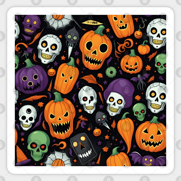 Haunted Halloween Tapestry Sticker by AlexBRD